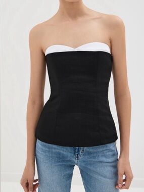 Reformation Ayda Linen Strapless Top